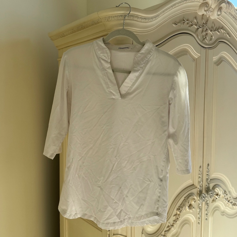 White V-Neck Shirt